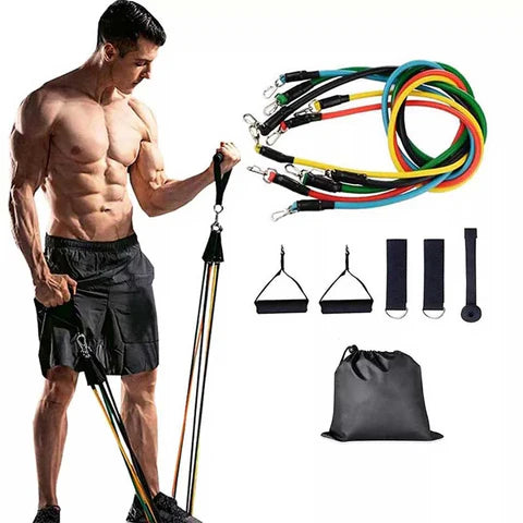 11 PCS Resistance Band Set - 5 in 1 Fitness Equipment for Home Gym Workout