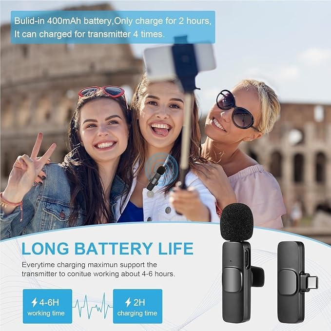 K9 Wireless Lavalier Microphone | Plug & Play Type-C & iOS | 48kHz CD Quality | NextSity
