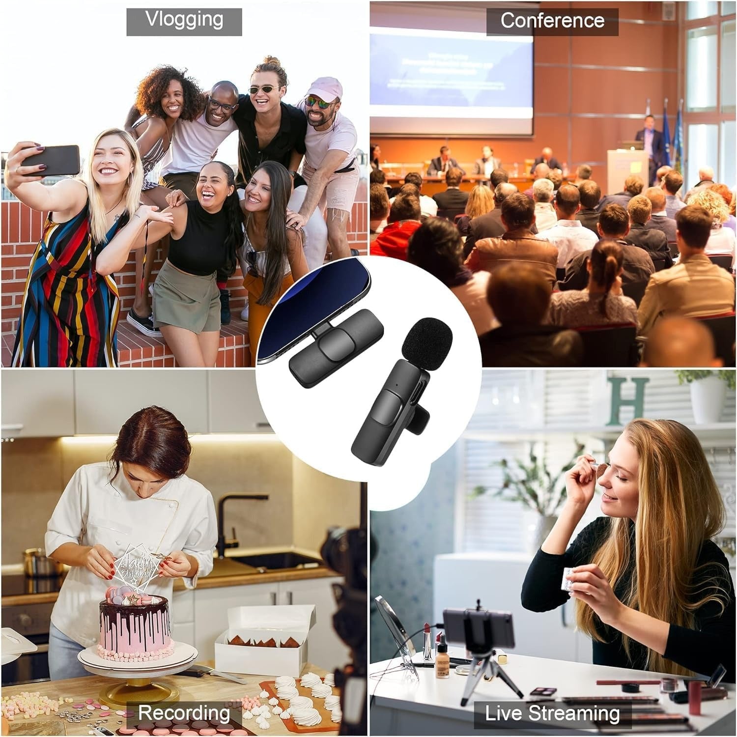 K9 Wireless Lavalier Microphone | Plug & Play Type-C & iOS | 48kHz CD Quality | NextSity