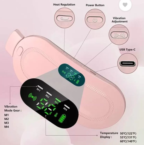 Period Pain Relief Heating Belt | 3 Heat Levels & 4 Vibration Modes | NextSity