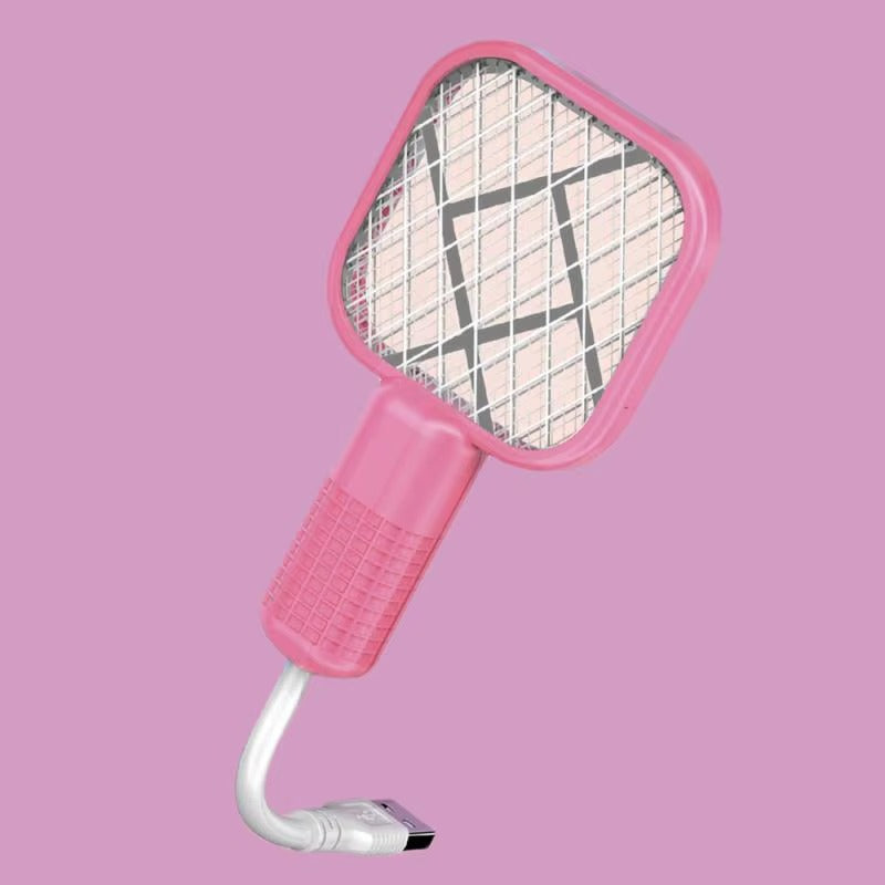 Mini USB Rechargeable Mosquito Racket with UV Light | Portable Electric Bug Zapper & Fly Swatter | Indoor & Outdoor