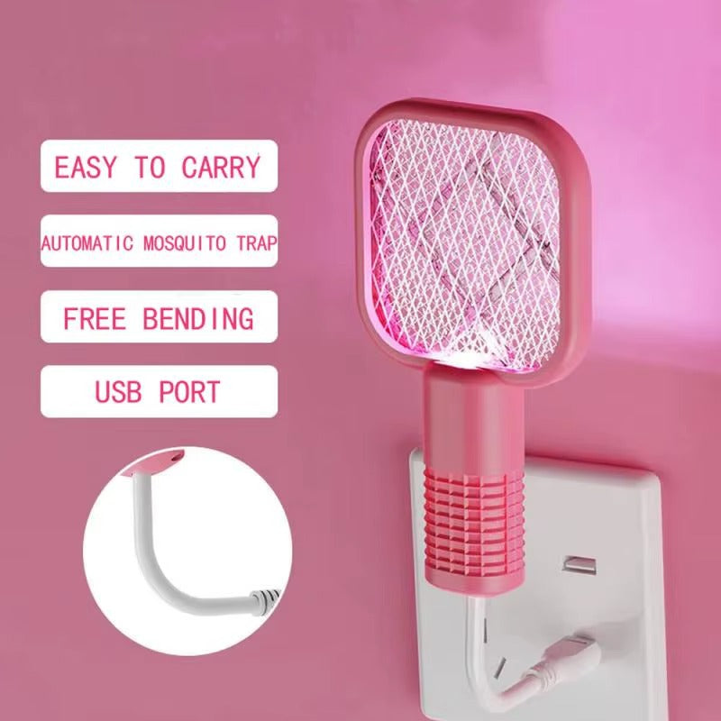 Mini USB Rechargeable Mosquito Racket with UV Light | Portable Electric Bug Zapper & Fly Swatter | Indoor & Outdoor