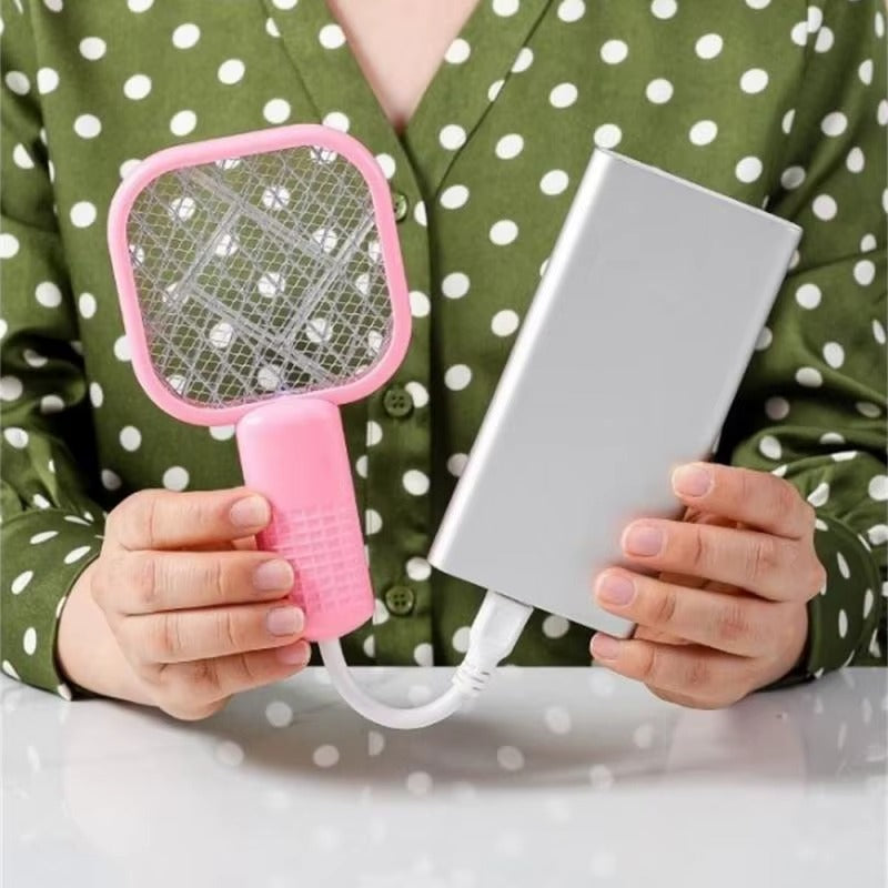 Mini USB Rechargeable Mosquito Racket with UV Light | Portable Electric Bug Zapper & Fly Swatter | Indoor & Outdoor