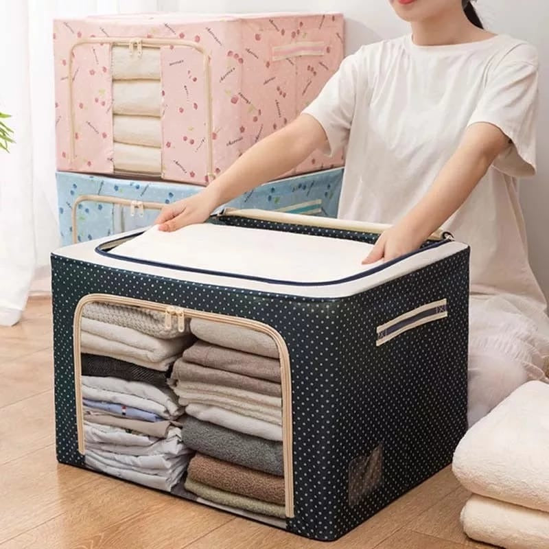 Foldable Metal Frame Clothes Storage Organizer Bag - NextSity