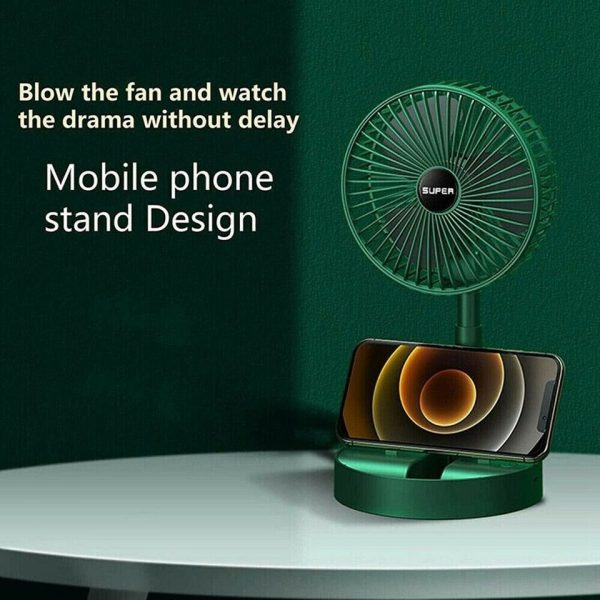 Rechargeable Telescopic Folding Table Fan - 3-Speed Portable Desk Fan | NextSity