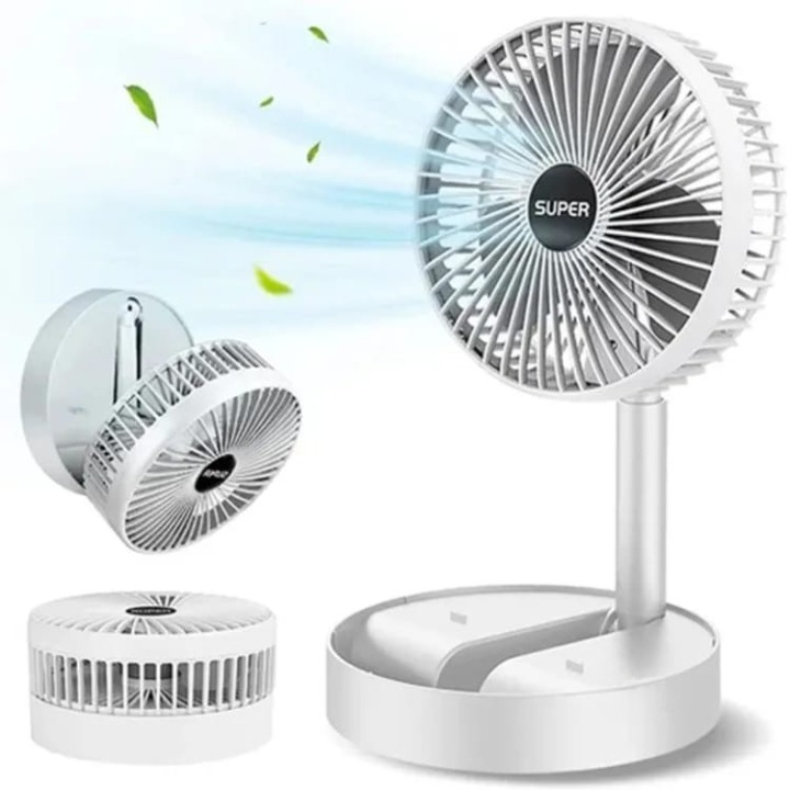 Rechargeable Telescopic Folding Table Fan - 3-Speed Portable Desk Fan | NextSity