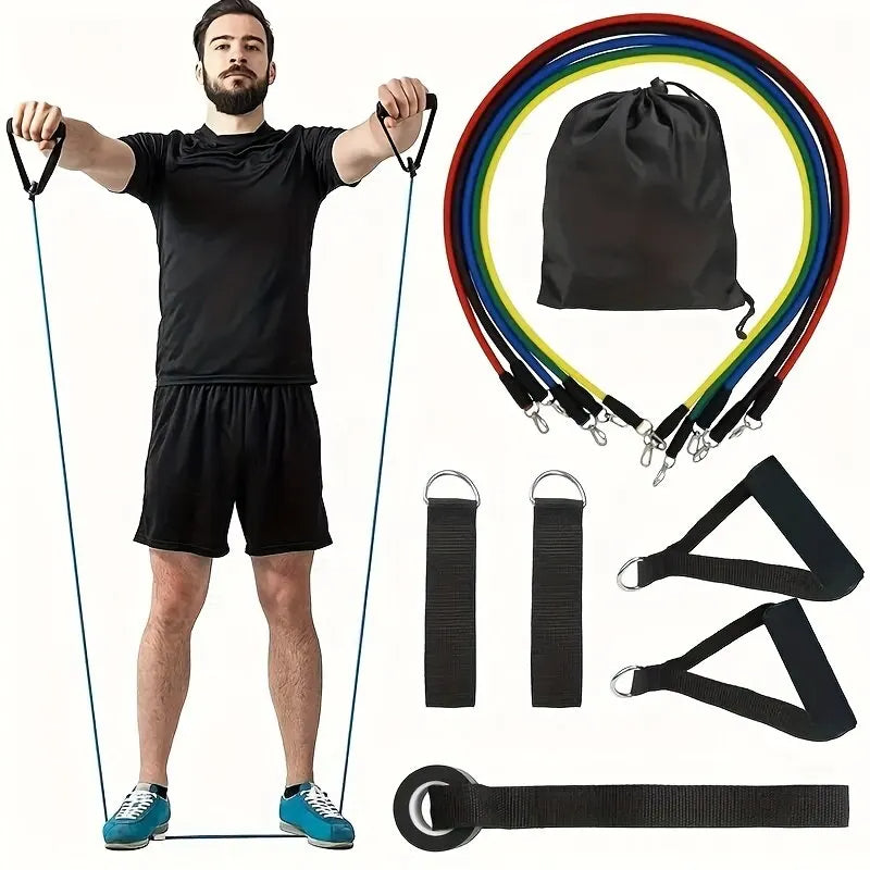 11 PCS Resistance Band Set - 5 in 1 Fitness Equipment for Home Gym Workout