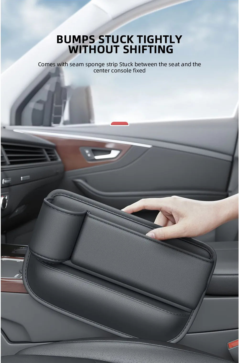 Pack of 2 - Multifunction Car Seat Gap Filler Premium Leather Organizer