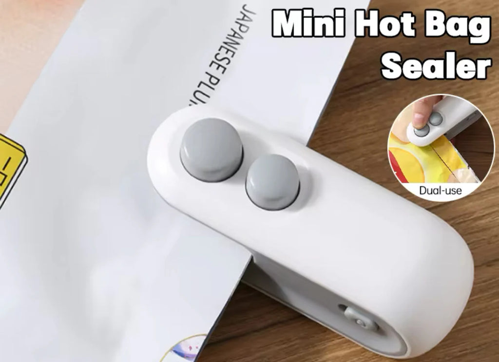 Rechargeable 2-in-1 Bag Sealer & Cutter - Mini Heat Sealer for Food Storage