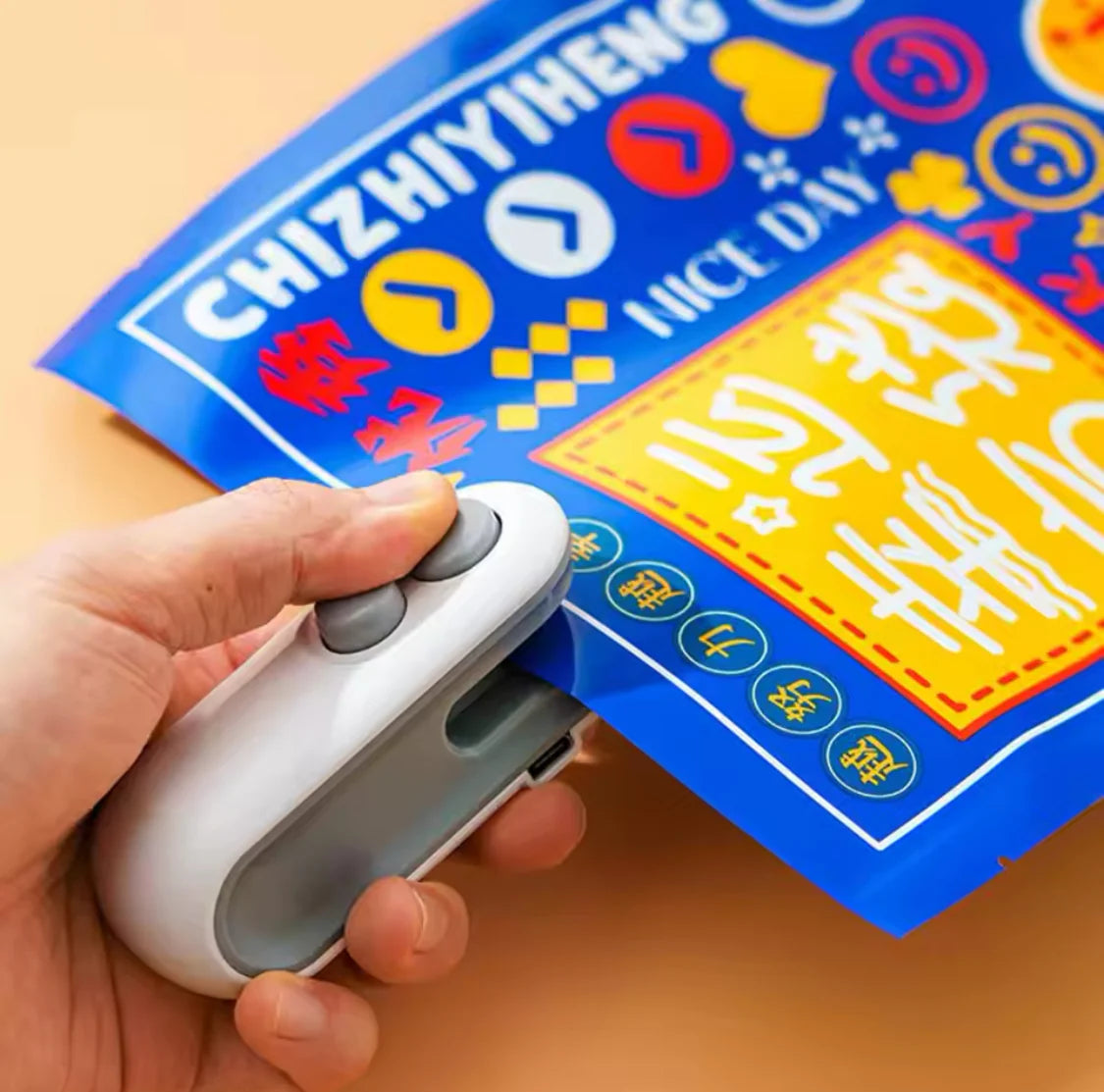 Rechargeable 2-in-1 Bag Sealer & Cutter - Mini Heat Sealer for Food Storage