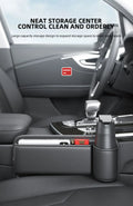 Pack of 2 - Multifunction Car Seat Gap Filler Premium Leather Organizer