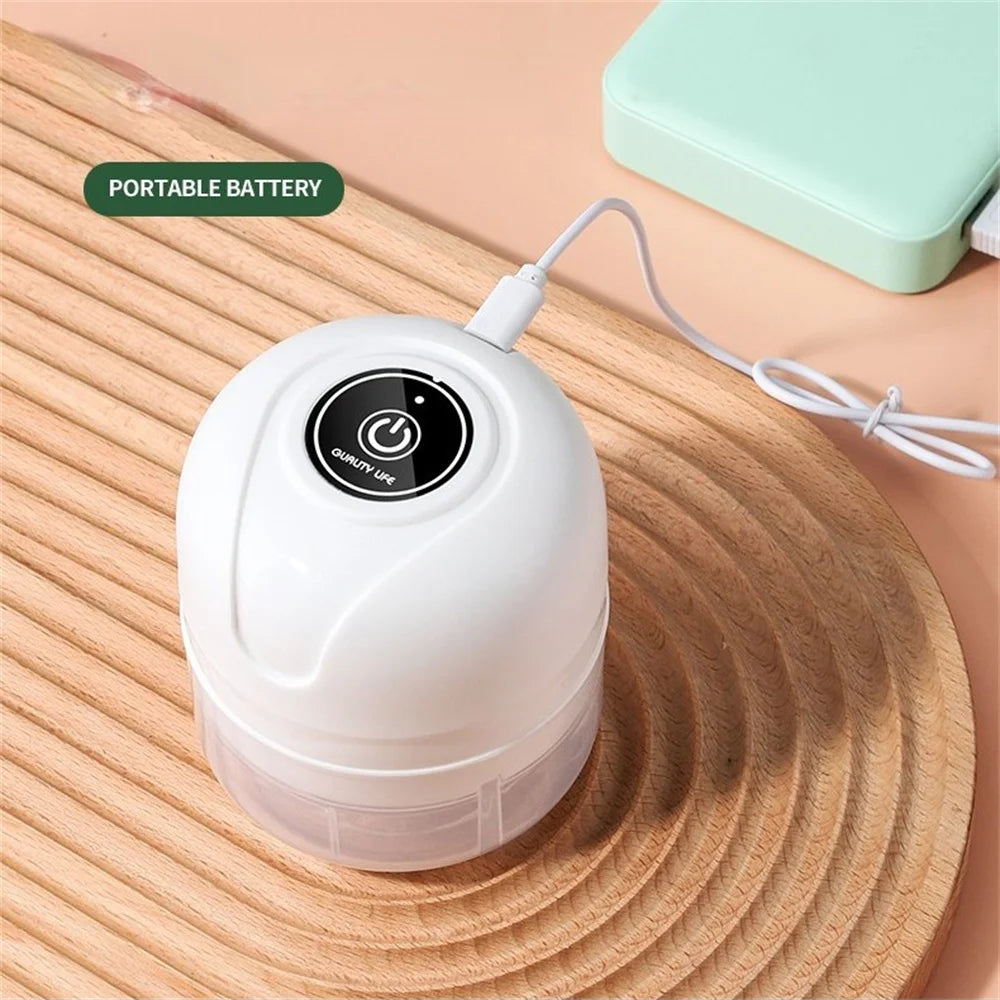 Electric Mini Garlic Chopper - Portable Food Processor for Kitchen