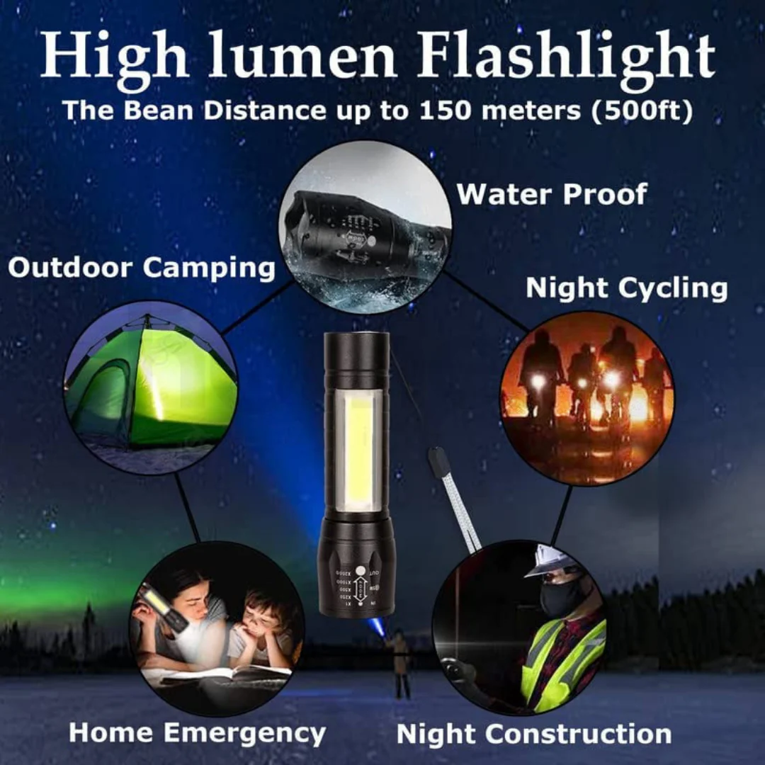Mini LED Rechargeable Flashlight | Waterproof Pocket Torch – NextSity Pakistan