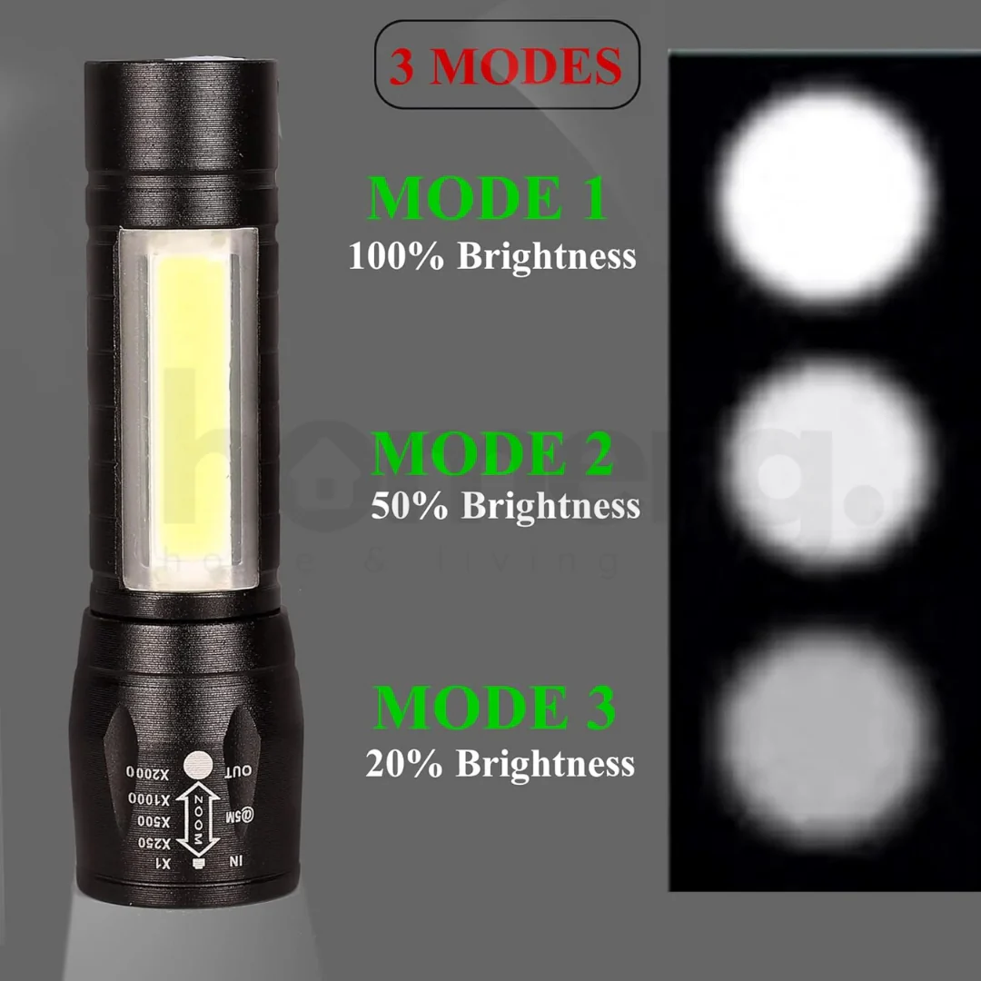 Mini LED Rechargeable Flashlight | Waterproof Pocket Torch – NextSity Pakistan