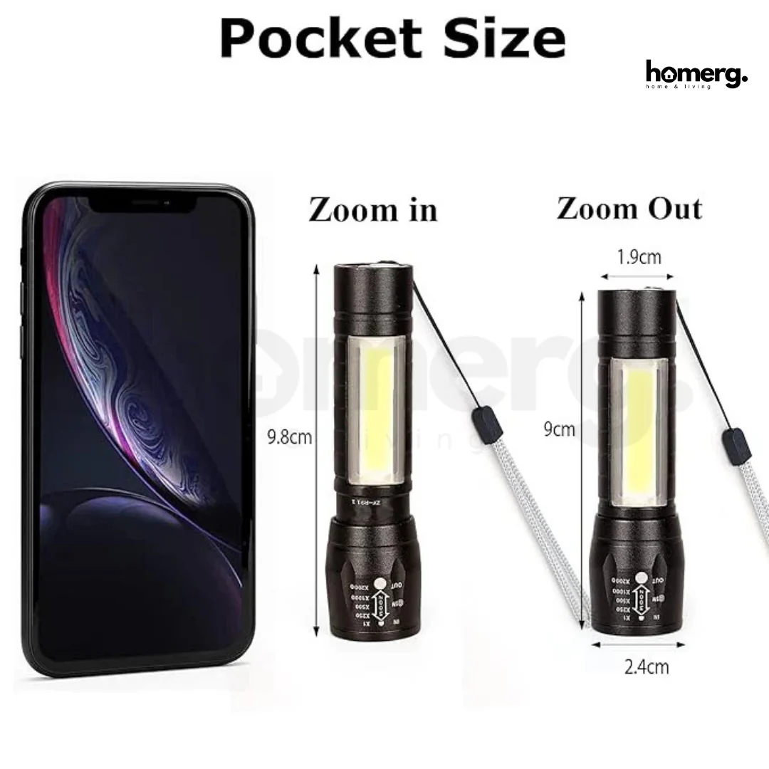 Mini LED Rechargeable Flashlight | Waterproof Pocket Torch – NextSity Pakistan