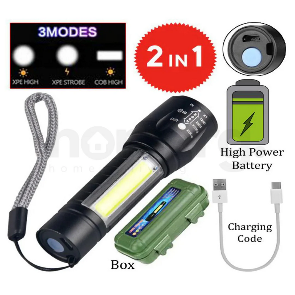 Mini LED Rechargeable Flashlight | Waterproof Pocket Torch – NextSity Pakistan