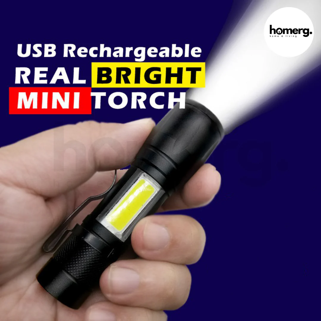 Mini Led Rechargeable Flashlight - (IMPORTED)