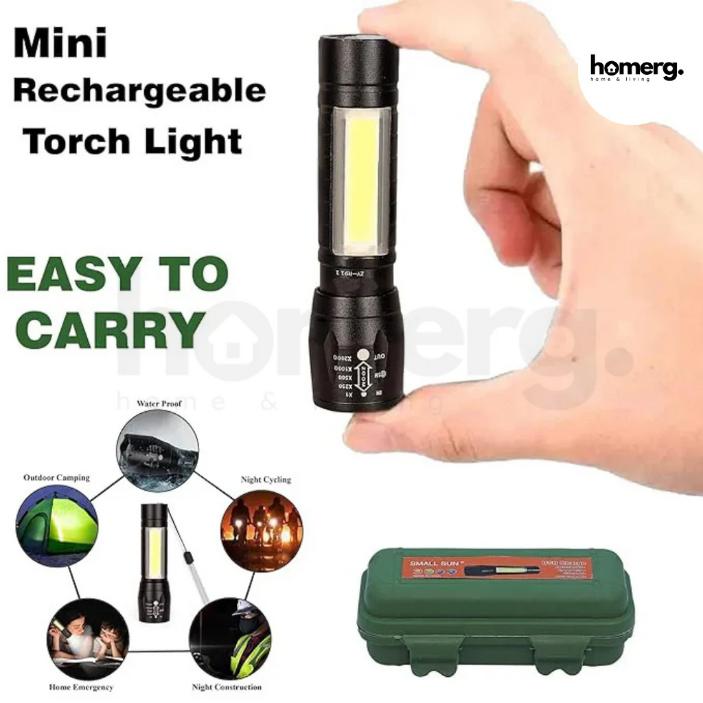 Mini LED Rechargeable Flashlight | Waterproof Pocket Torch – NextSity Pakistan